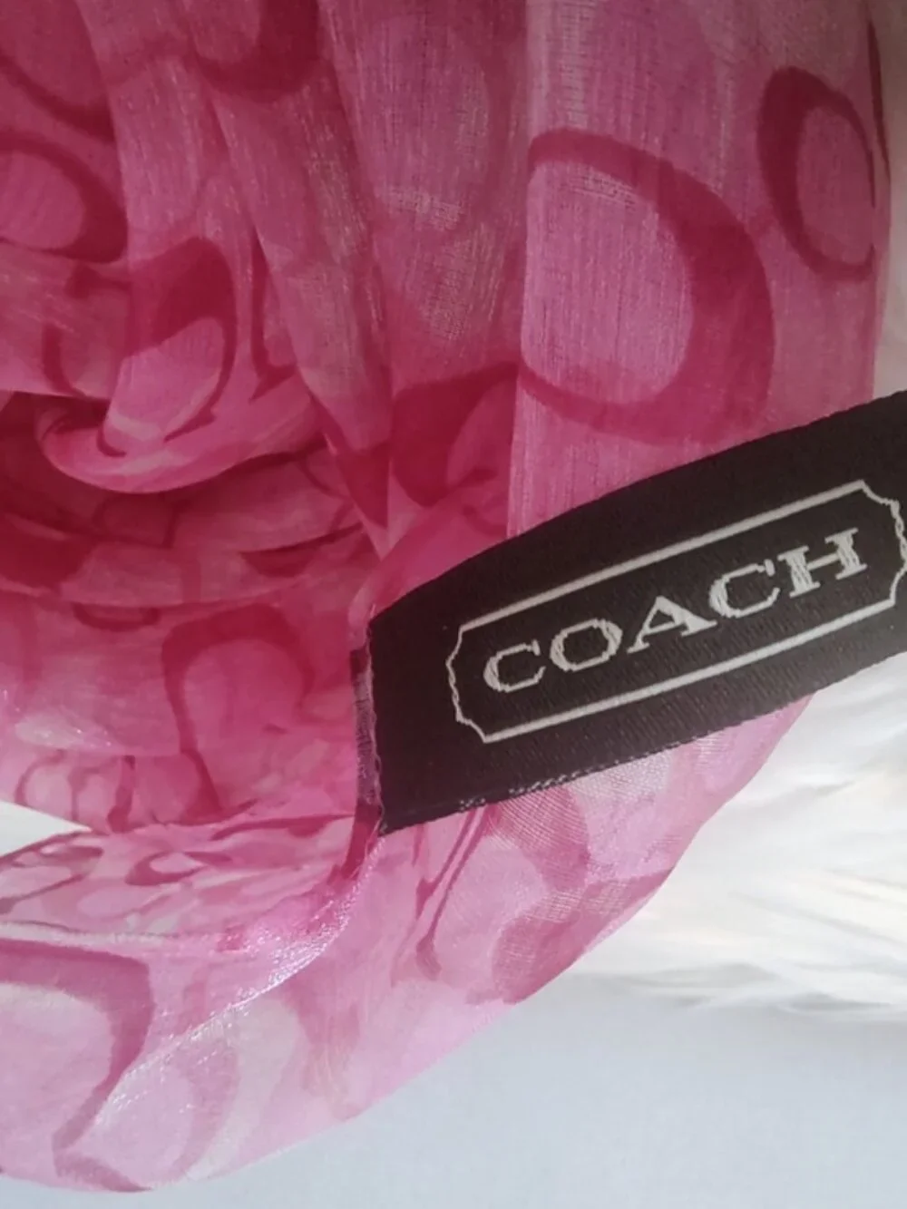 Coach Y2K silk blend signature long scarf shawl EUC